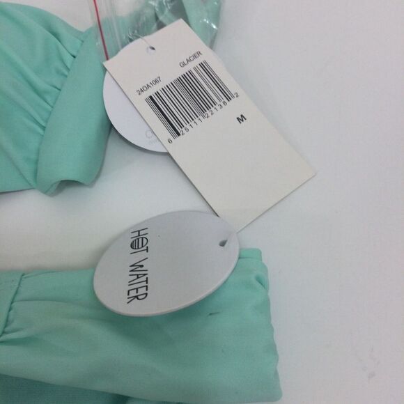 Hot Water Two Piece Strapless Tie Back Bikini Swimsuit Swimwear Aqua Size M NWT - Picture 2 of 7